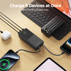 ESEEKGO P-21B PD20W+22.5W 20000 mAh Power Bank With Built-in 3 Cables