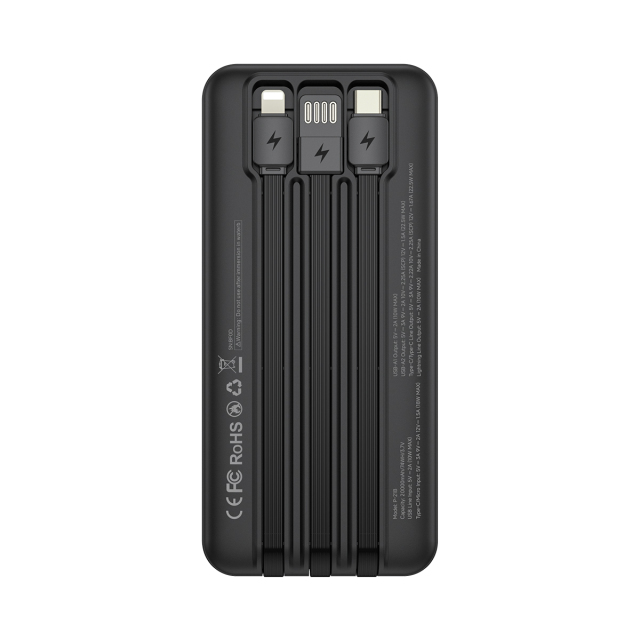 ESEEKGO P-21B PD20W+22.5W 20000 mAh Power Bank With Built-in 3 Cables