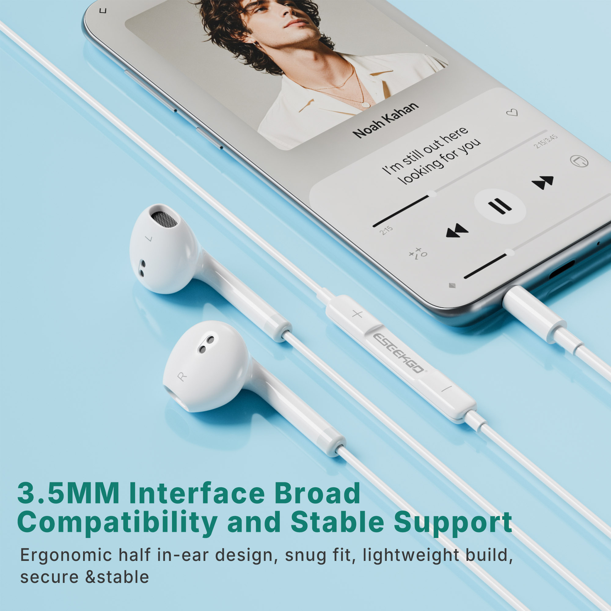 ESEEKGO E-10M 3.5MM Stereo Wired Earbuds