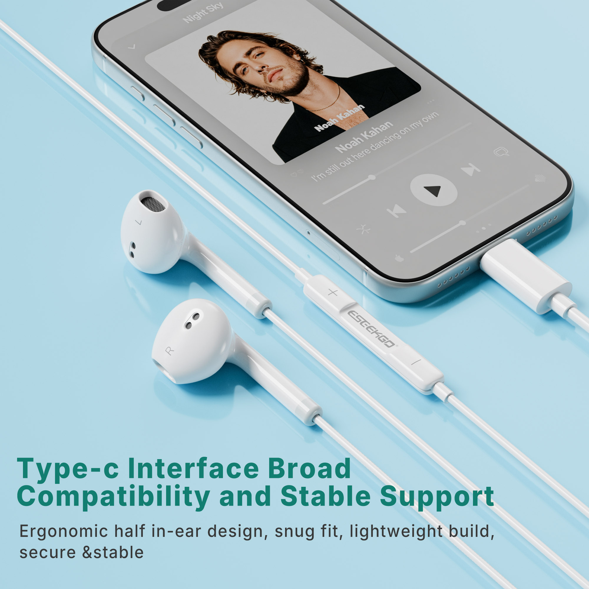 ESEEKGO E-10C Type-C Stereo Wired Earbuds