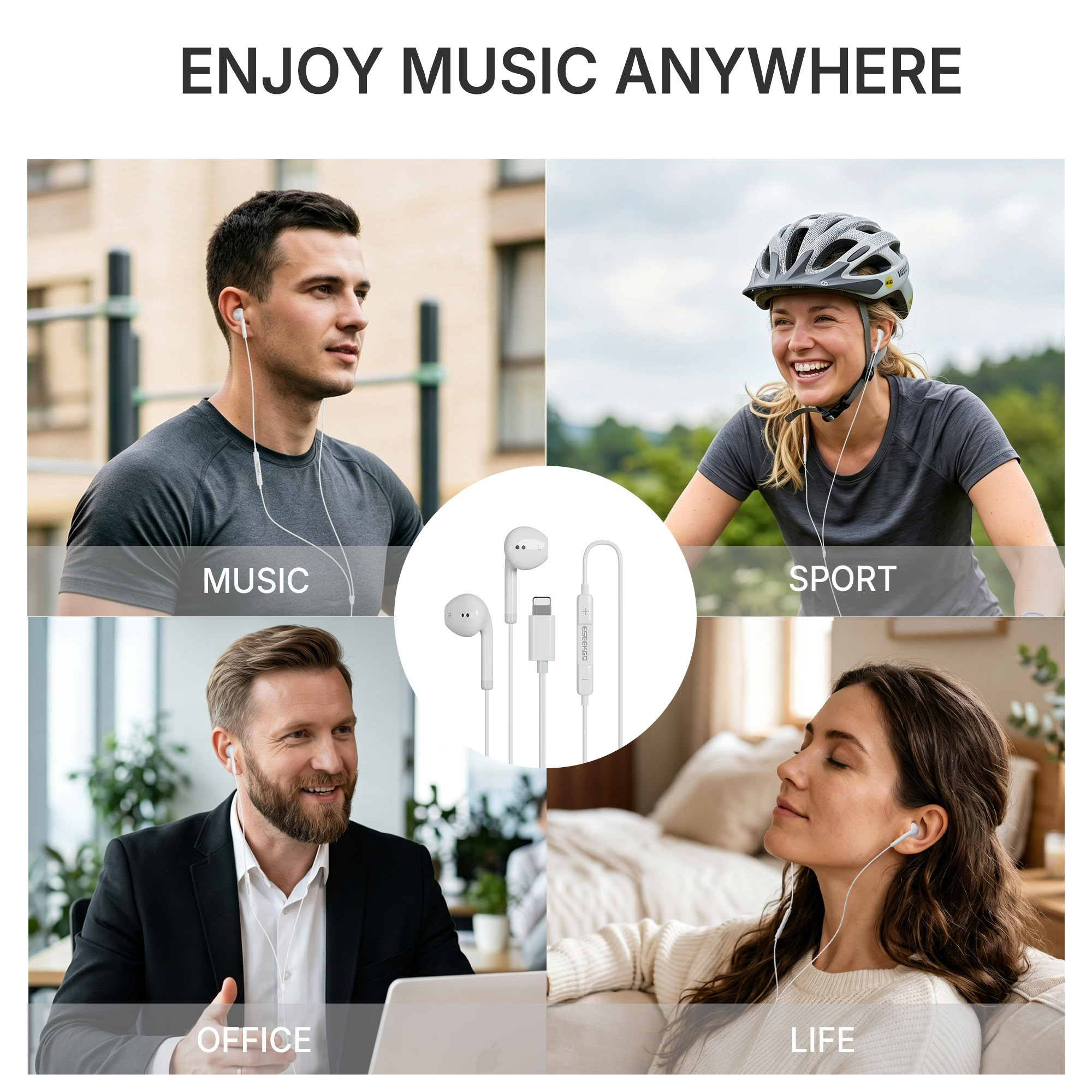 ESEEKGO E-10L 8PIN Bluetooth Stereo Wired Earbuds
