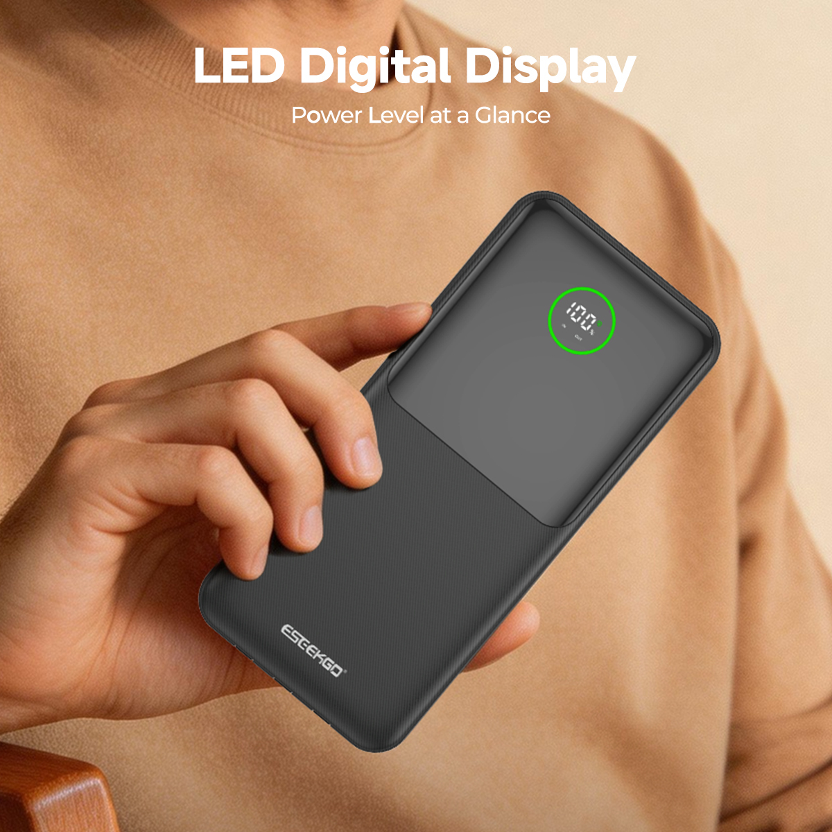ESEEKGO P-11B PD20W+22.5W 10000 mAh Power Bank With Built-in 3 Cables