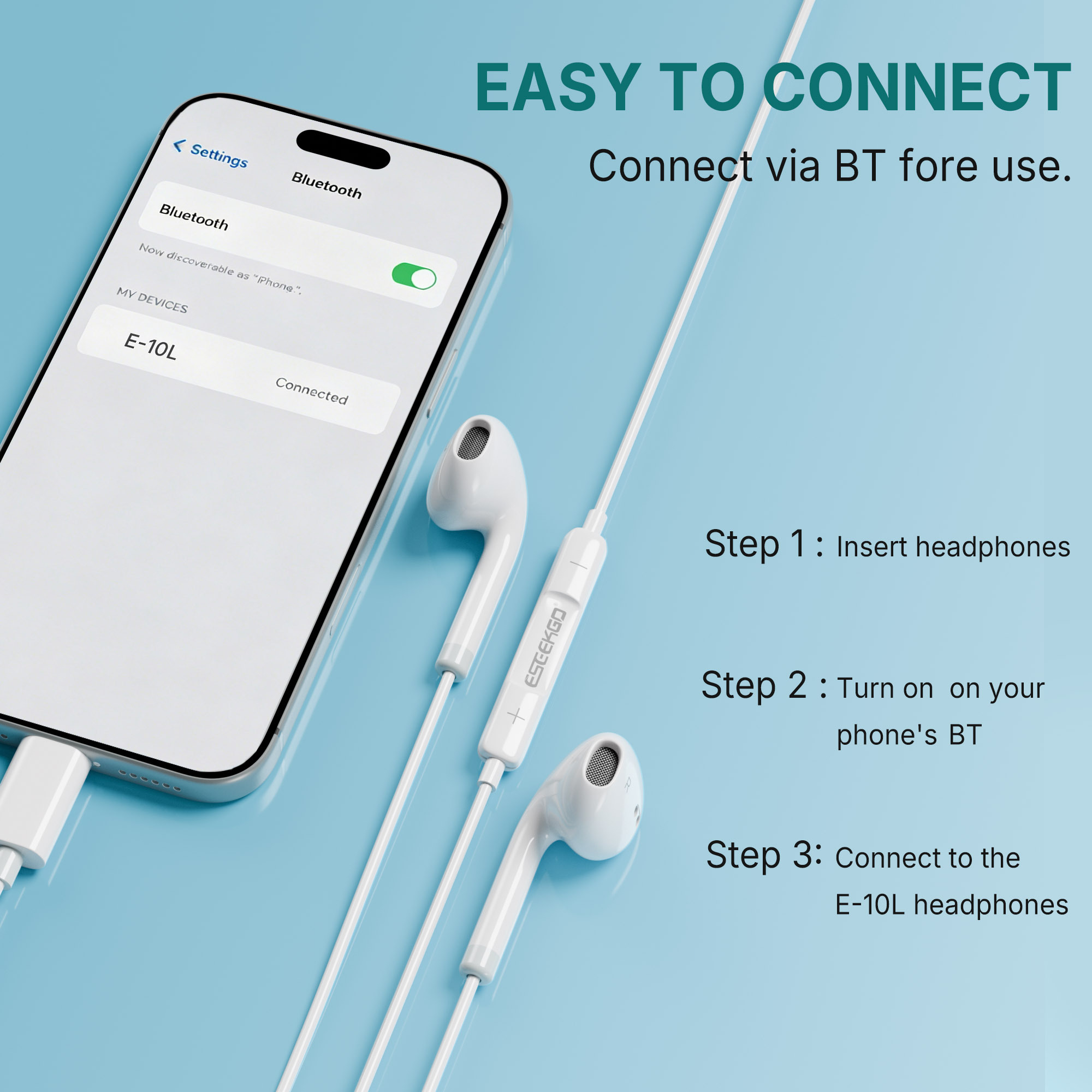 ESEEKGO E-10L 8PIN Bluetooth Stereo Wired Earbuds