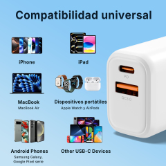 ESEEKGO T-35W 3.0A 38W QC3.0 USB A + Type-C Travel Adapter