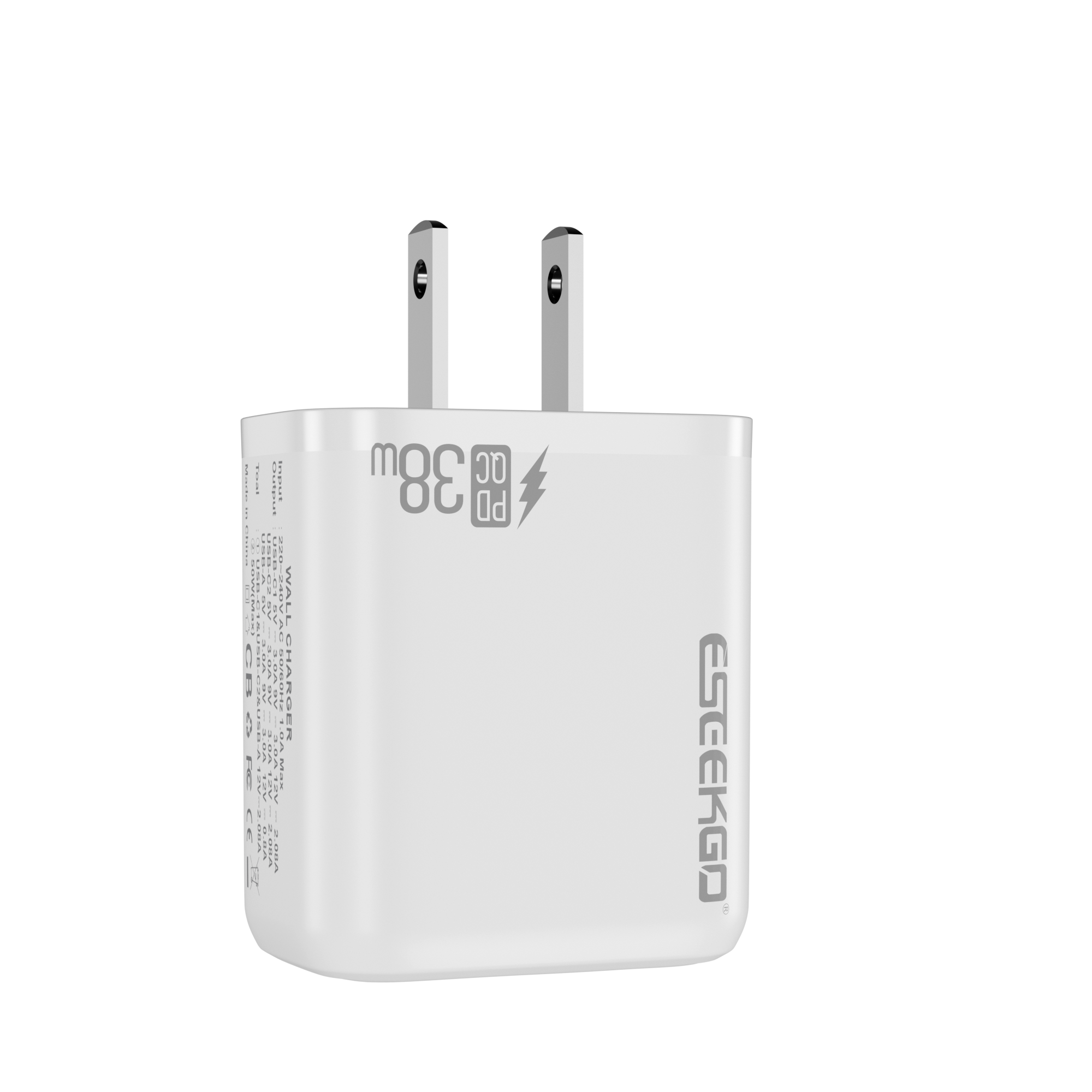 ESEEKGO T-35W 3.0A 38W QC3.0 USB A + Type-C Travel Adapter