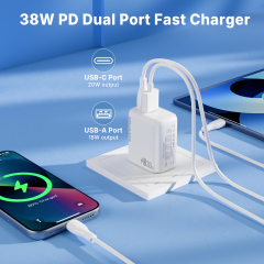 ESEEKGO T-35W 3.0A 38W QC3.0 USB A + Type-C Travel Adapter