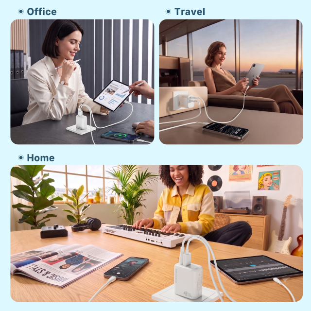 ESEEKGO T-35W 3.0A 38W QC3.0 USB A + Type-C Travel Adapter