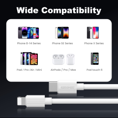 ESEEKGO G-04AW 3.0A 3.3FT Type-C to 8PIN Charging Data Cable