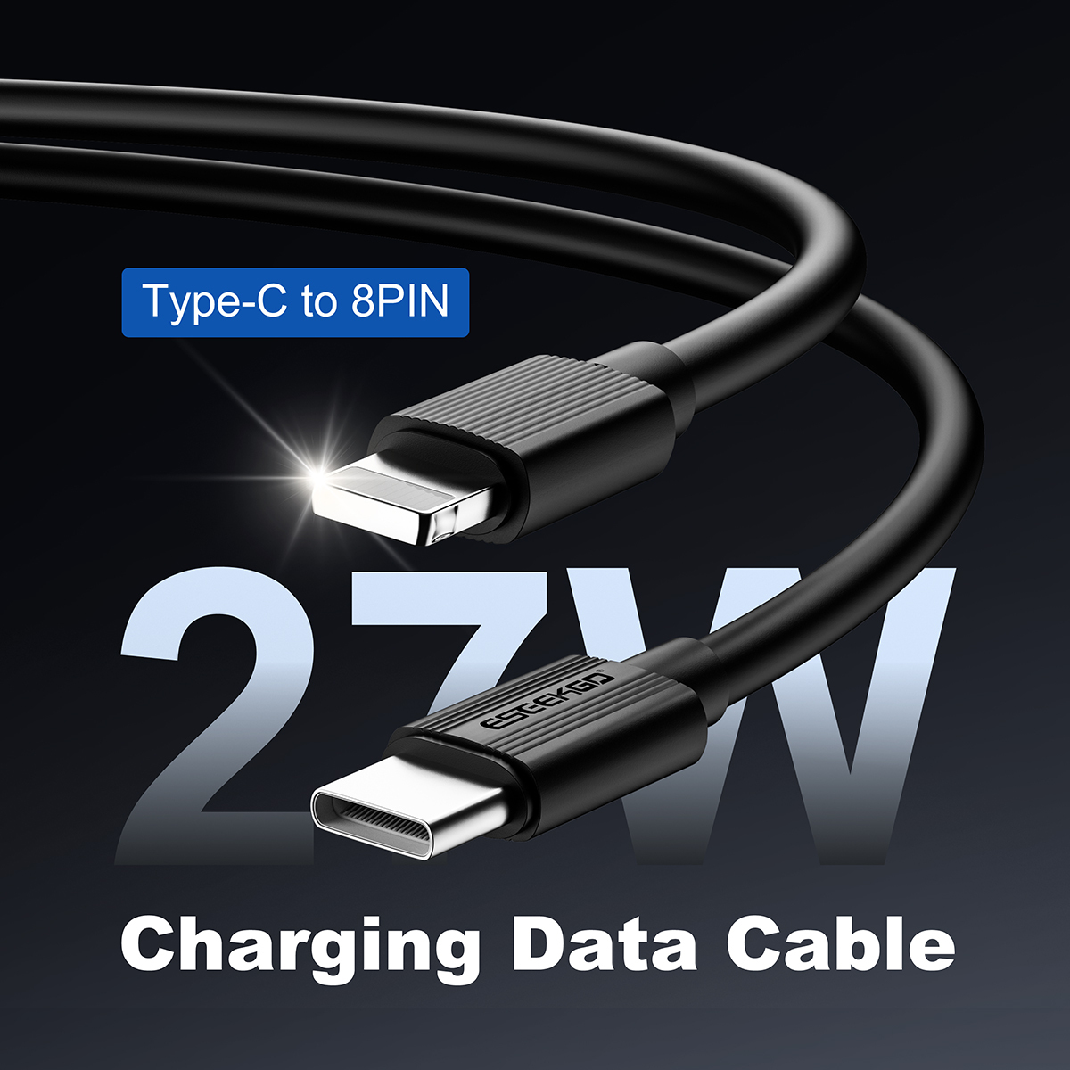 ESEEKGO G-04AB 3.0A 3.3FT Type-C to 8PIN Charging Data Cable