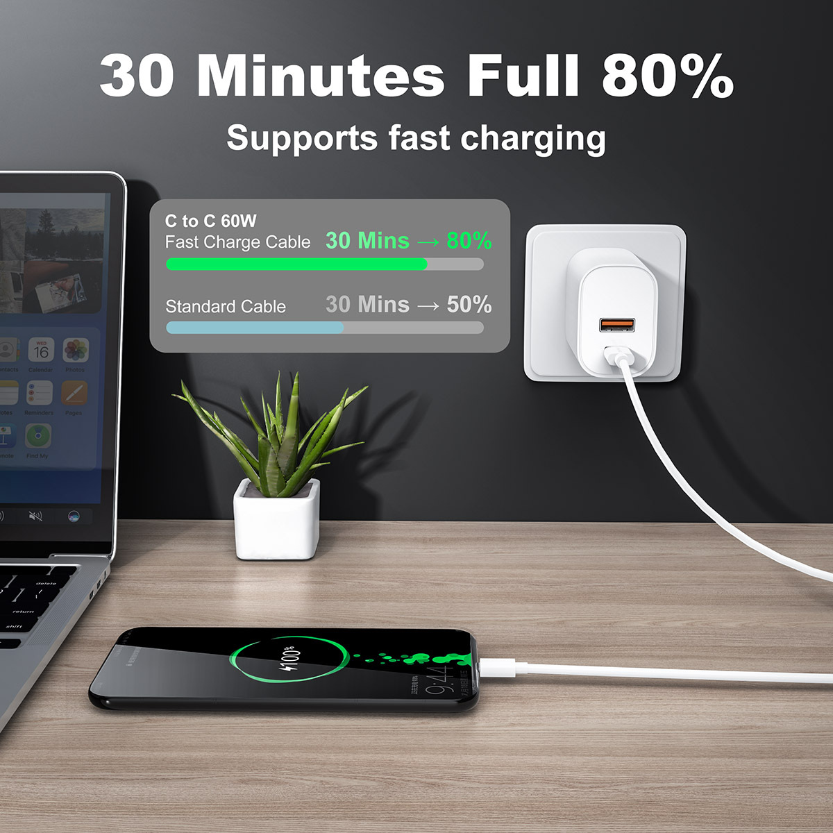 ESEEKGO G-01AW 3.0A 3.3FT Type-C to Type-C Charging Data Cable
