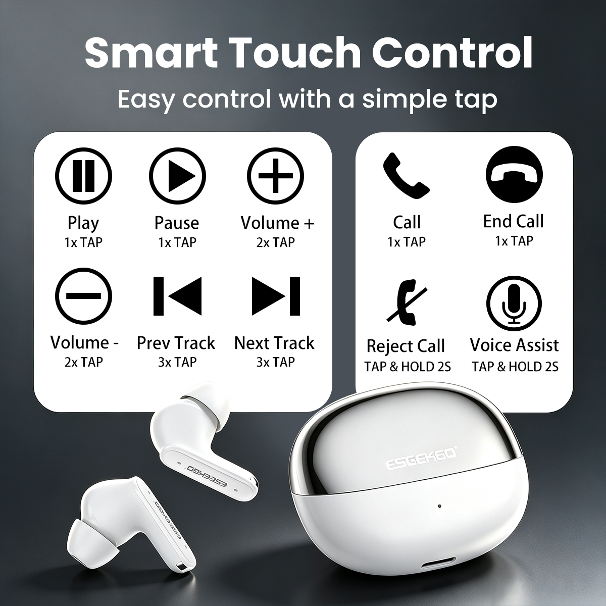 ESEEKGO EB-07W TWS Wireless Bluetooth Earphones