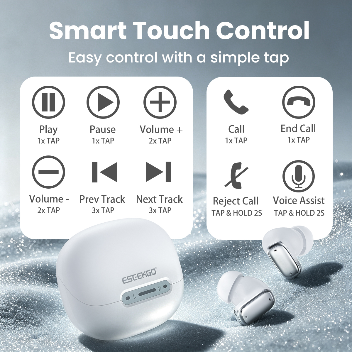 ESEEKGO EB-08W TWS Wireless Bluetooth Earphones