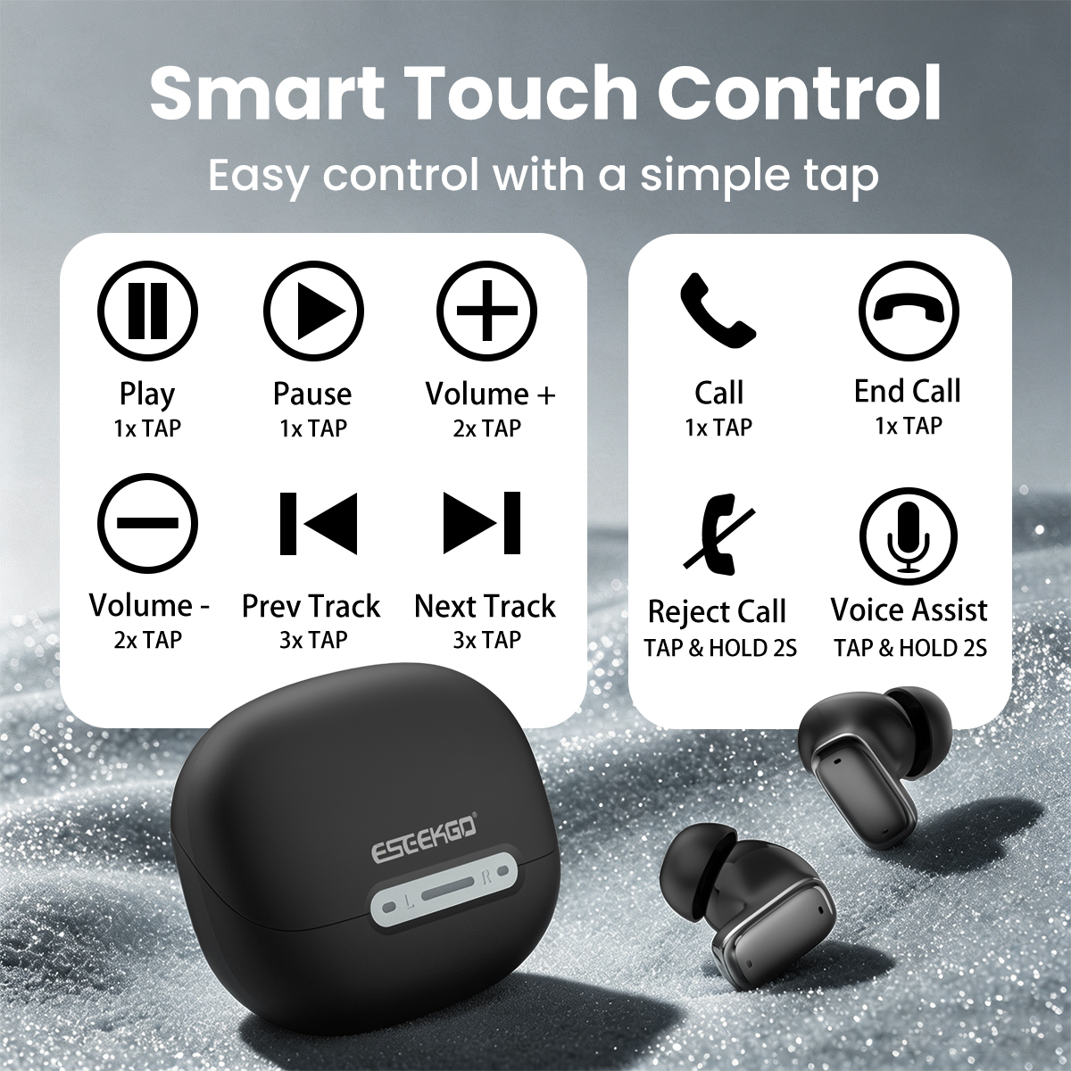 ESEEKGO EB-08B TWS Wireless Bluetooth Earphones