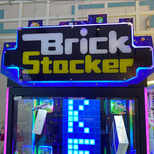 Arcade Game Coin Operated Brick Stacker Prize Machine Prize Machine