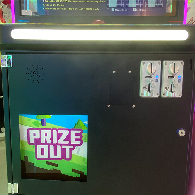 Arcade Game Coin Operated Brick Stacker Prize Machine Prize Machine