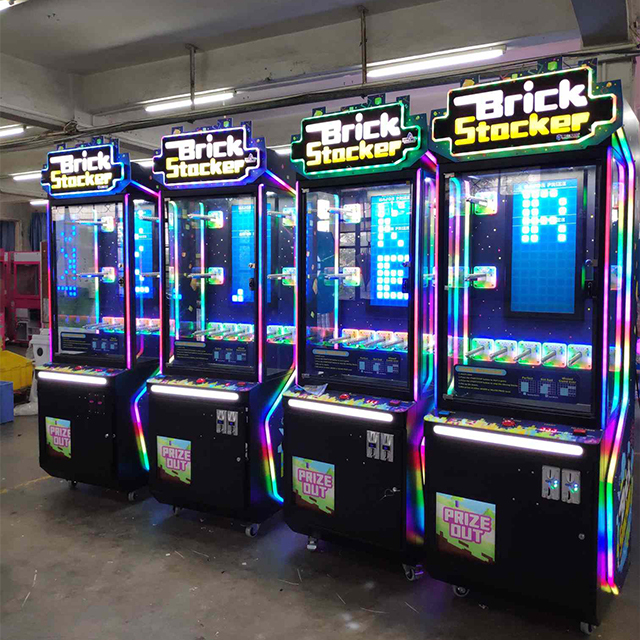 Arcade Game Coin Operated Brick Stacker Prize Machine Prize Machine