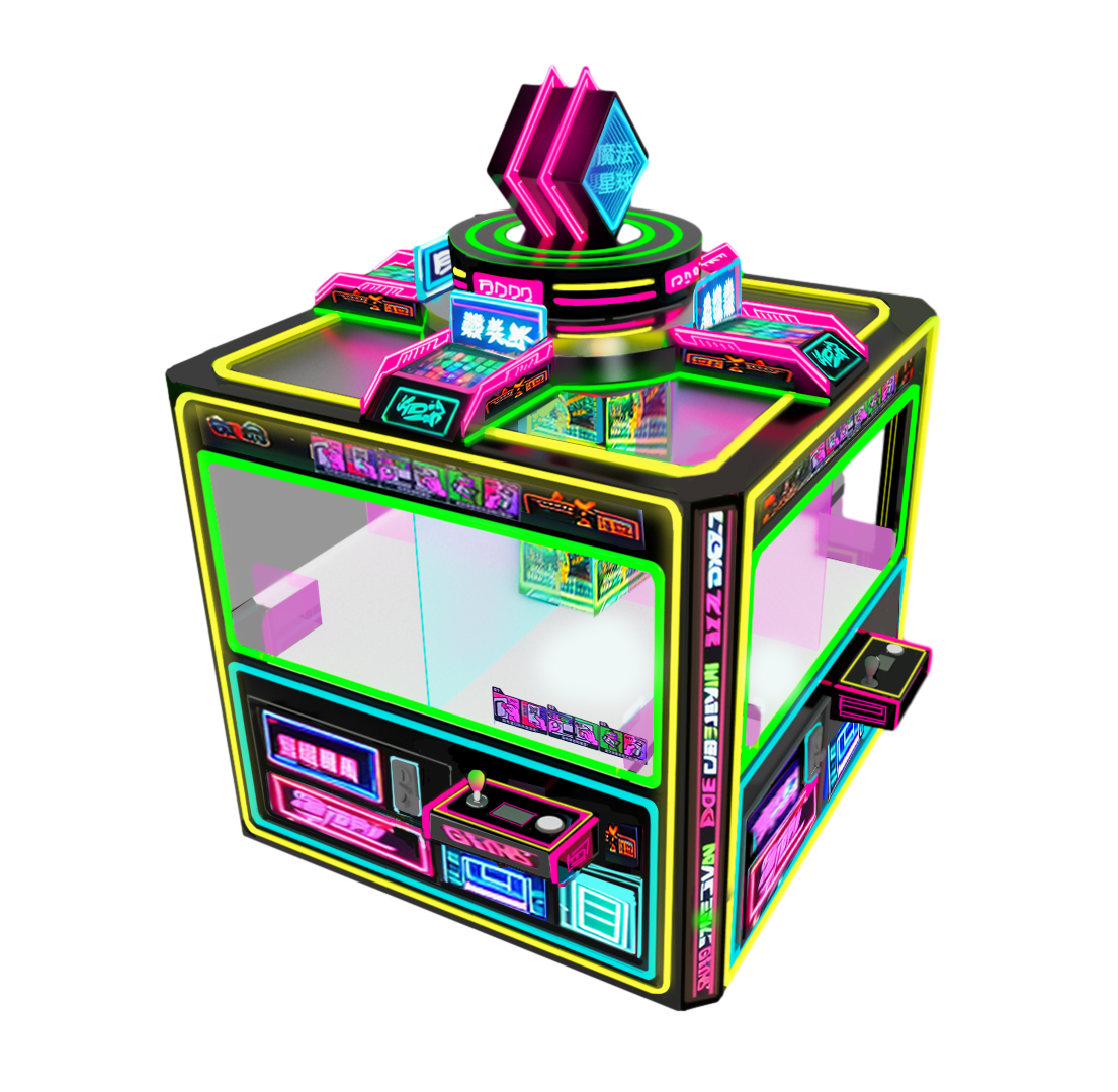 4-Player Island Claw Machine | Cube-Shaped Multiplayer Claw Game ...