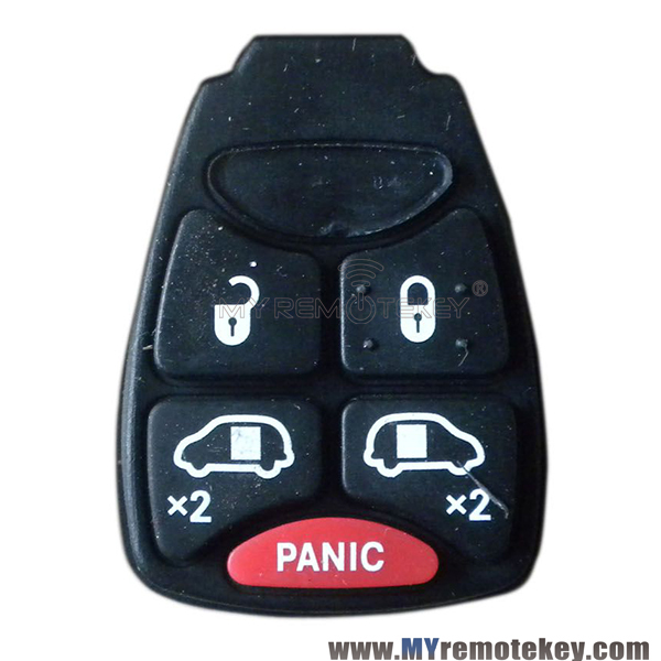 Rubber button pad for Chrysler Dodge Jeep remote key 4 button with panic