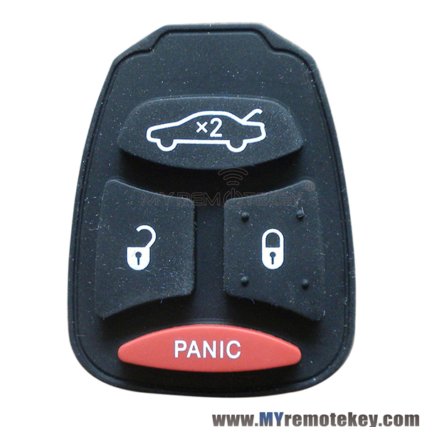 Rubber button pad for Chrysler Dodge Jeep remote key 3 button with panic