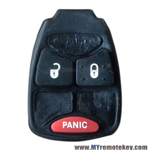 Rubber button pad for Chrysler Dodge Jeep remote key 2 button with panic