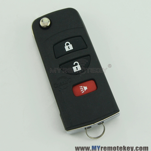 Refit flip remote key case shell for Nissan 2 button with panic