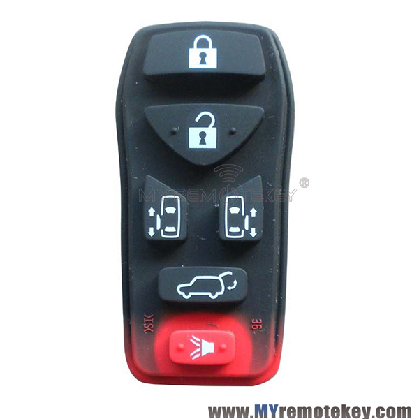 Remote rubber button pad for Nissan remote fob 6 button