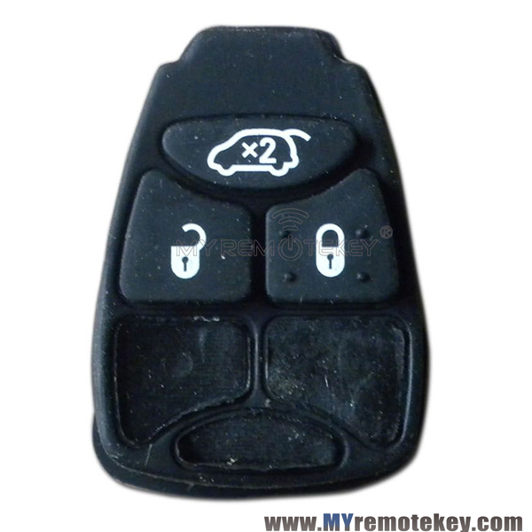 Rubber button pad for Chrysler Dodge Jeep remote key 3 button