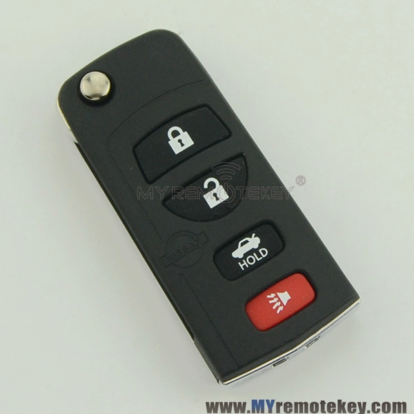 Refit flip remote key case shell for Nissan 3 button with panic