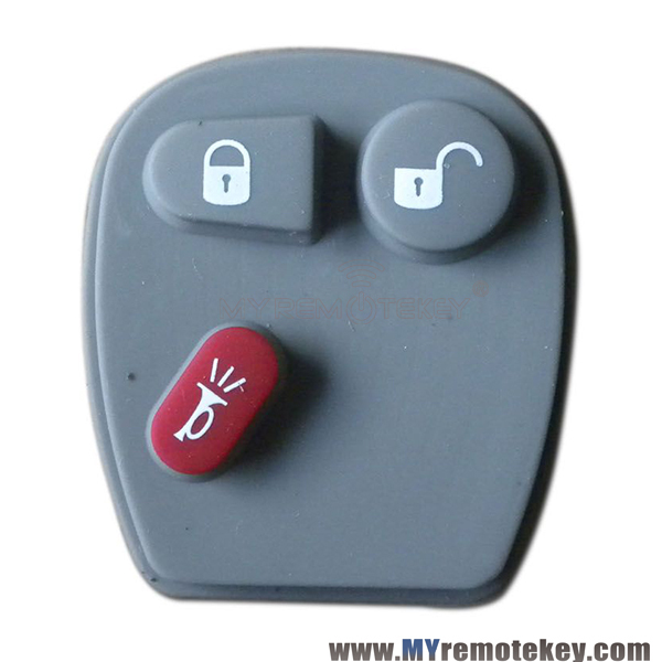 Remote rubber button pad for GM remote fob 3 button