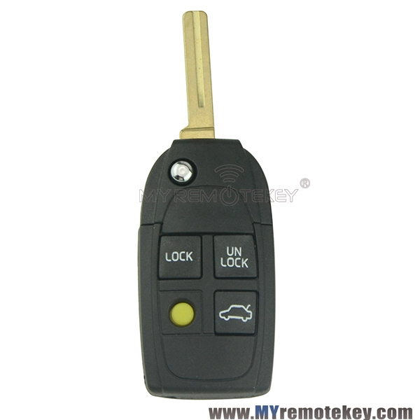 Refit flip key shell case 4 button for Volvo S80 V40 V70