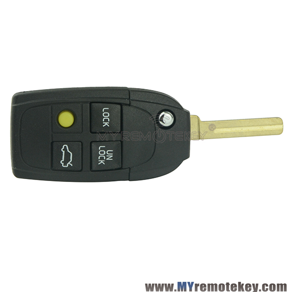 Refit flip key shell case 4 button for Volvo S80 V40 V70