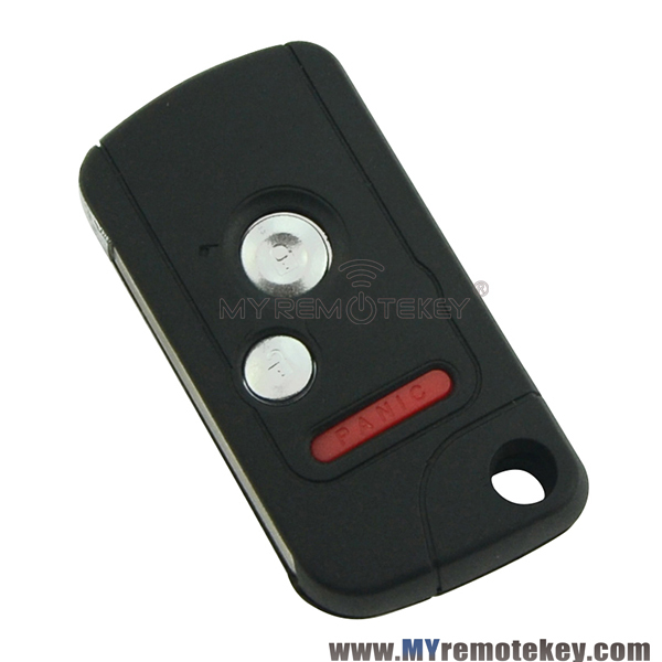 Refit flip remote key case shell for Honda 2 button with panic