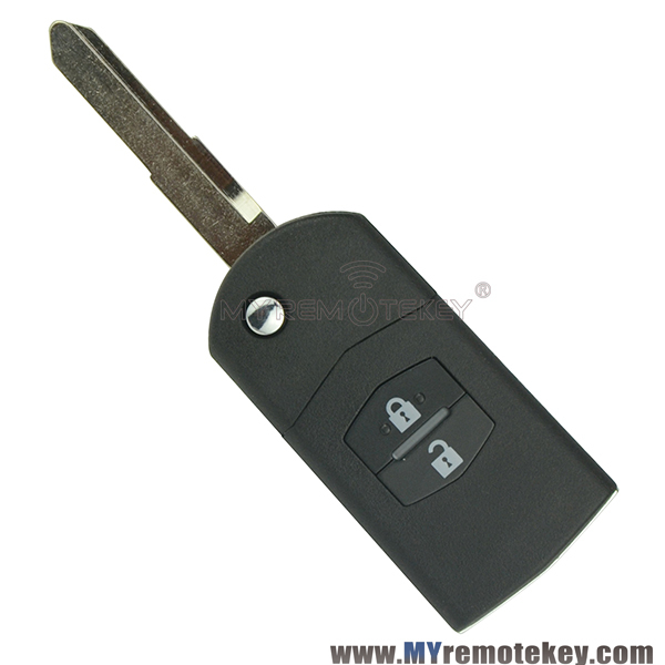 Flip remote key case shell for Mazda 2 3 6 RX8 MX5 2 button