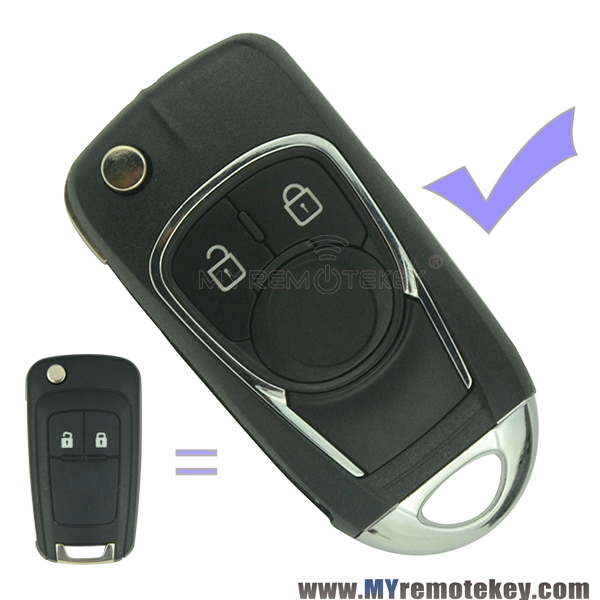 Refit flip remote car key case shell for Buick 2 button