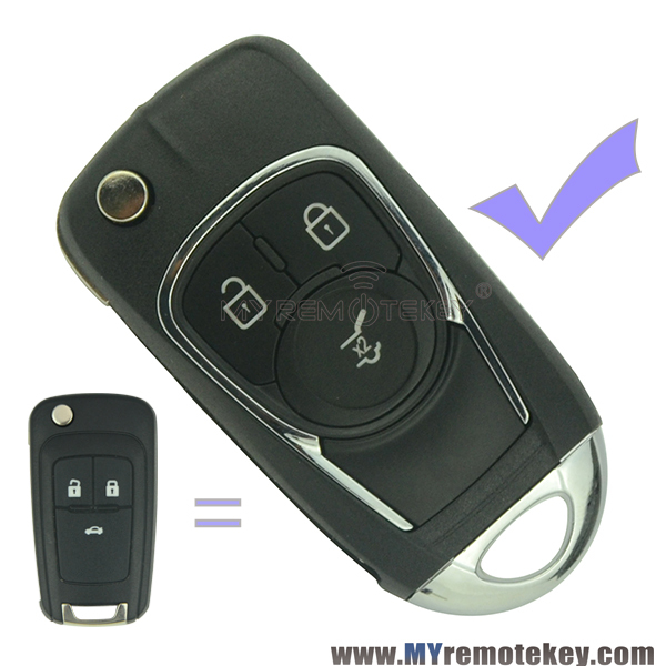 Refit flip remote car key case shell for Buick 3 button