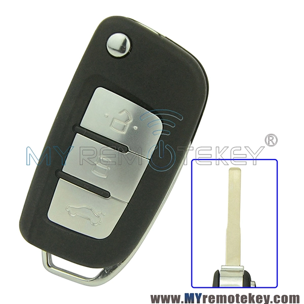 Flip refit remote car key shell case for ford 3 button HU101