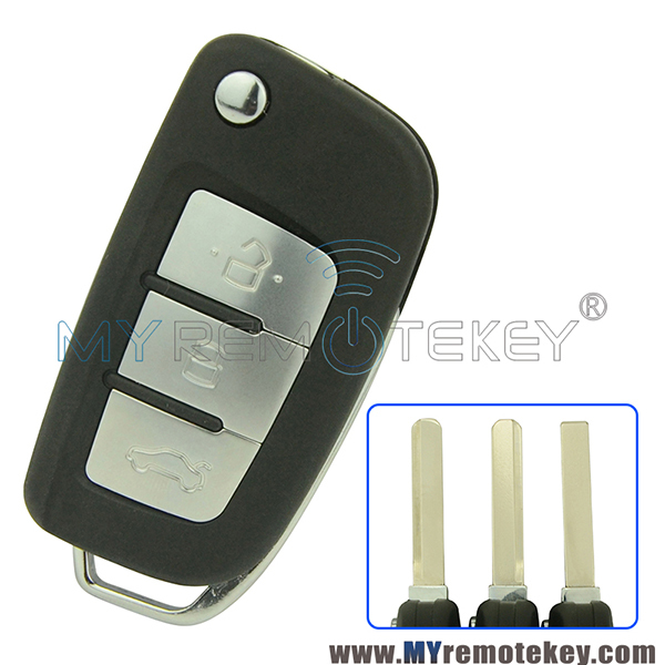 Flip remote car key shell case for Geely 3 button