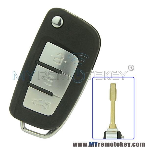 Flip refit remote car key shell case for ford 3 button FO21