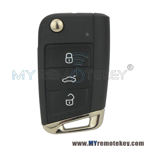 5G0 959 752 AB flip remote car key 3 button 433Mhz  Megamos AES MQB48chip for VW Golf 7 2013 2014 5G0 959 753 AB--With keyless