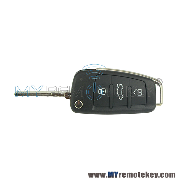 8E0837220Q Flip car remote key 433mhz with ID48 chip 3 Button for Audi A4 Quattro A6 Quattro Q5 Q7 TT 8E0 837 220 Q