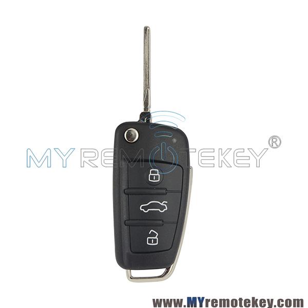 8E0837220Q Flip car remote key 433mhz with ID48 chip 3 Button for Audi A4 Quattro A6 Quattro Q5 Q7 TT 8E0 837 220 Q