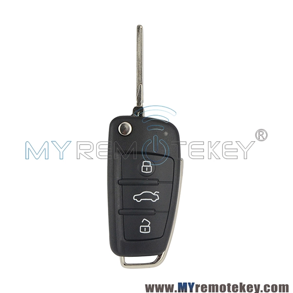 Flip remote car key shell Case 3 button for 2007 2008 2009 2010 2011 2012 Audi A3 A4 A6 A7 TT Q5 Q7