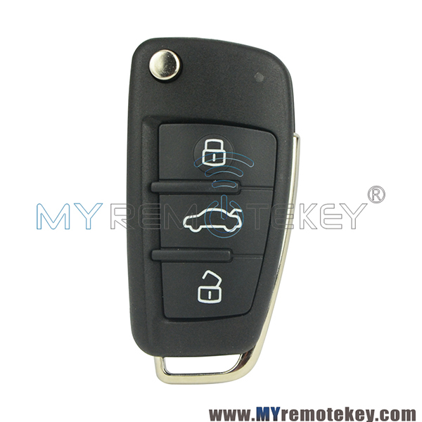 8E0837220Q Flip car remote key 433mhz with ID48 chip 3 Button for Audi A4 Quattro A6 Quattro Q5 Q7 TT 8E0 837 220 Q