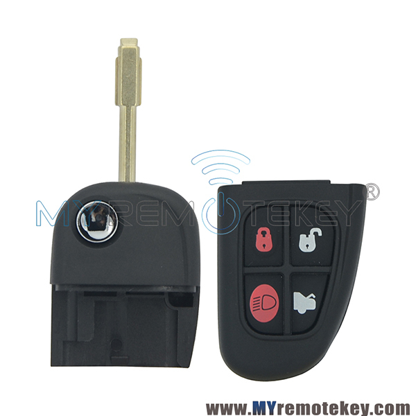 Flip remote key shell case cover for Jaguar X S XJ XK NHVWB1U241 FO21 profile 4 button