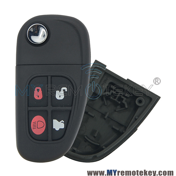 Flip remote key shell case cover for Jaguar X S XJ XK NHVWB1U241 FO21 profile 4 button