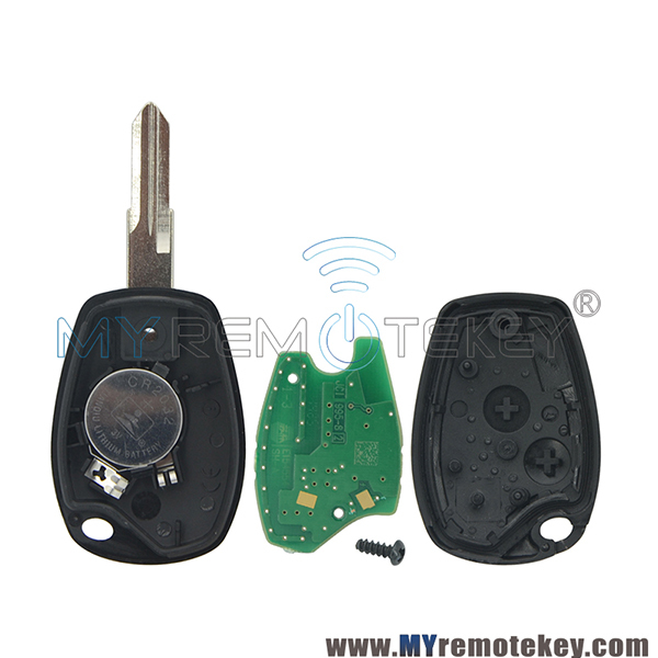 Remote car key 2 button VAC102 433 mhz for Renault PCF7947 ASK Genuine circuit board