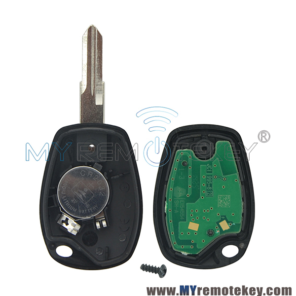 Remote car key 2 button VAC102 433 mhz for Renault PCF7947 ASK Genuine circuit board