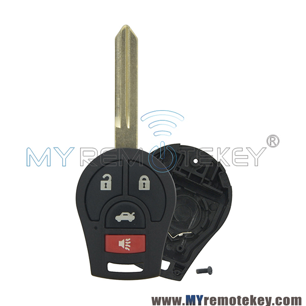 For Nissan Versa Cube Juke Rogue Sentra remote key shell CWTWB1U751 4 button