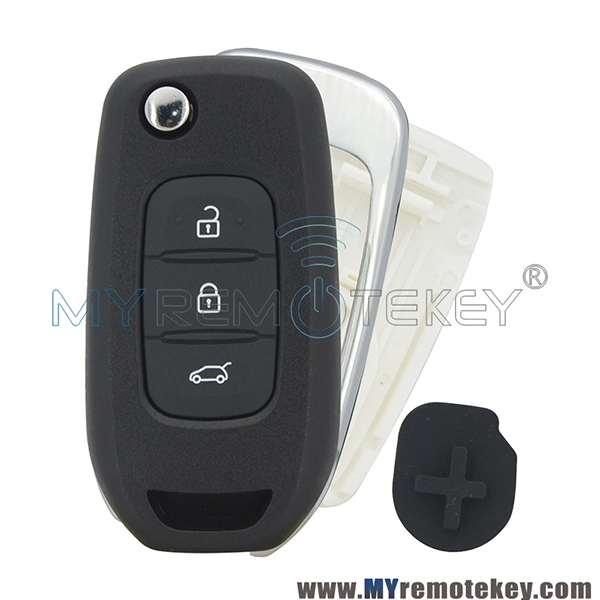 Flip remote key shell case 3 button for Renault Kadjar Captur