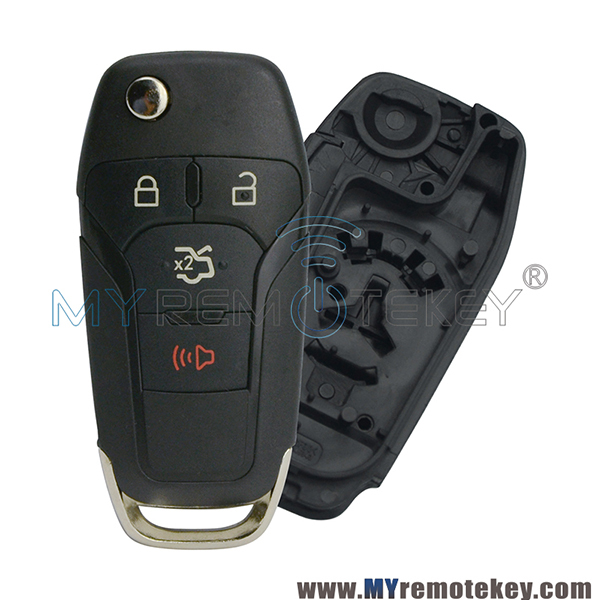 Flip remote car key shell case for Ford Fusion 4 button 2013 2014 2015 2016